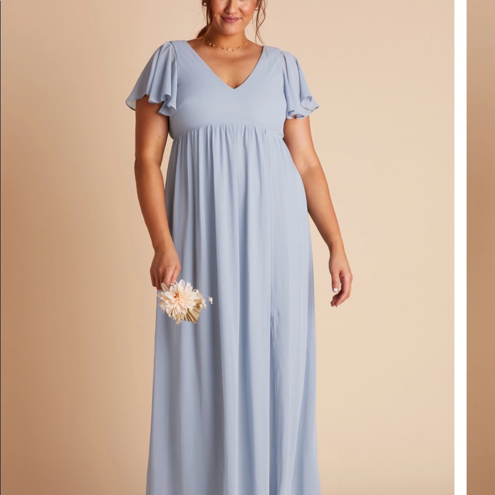 Birdy Grey Hannah chiffon dress in Dusty Blue